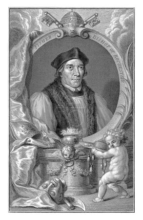Foto de Retrato de John Fisher, Jacob Houbraken, después de Hans Holbein (II), 1743 Retrato del obispo inglés John Fisher. - Imagen libre de derechos