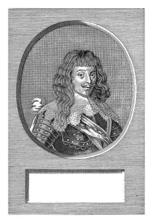 Foto de Retrato de Carlos de La Porte, Duque de Meilleraye, Wouter Jongman, 1712 - 1744 Retrato busto de Carlos de La Porte, en armadura. - Imagen libre de derechos