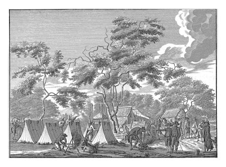 Foto de Vista de la parte posterior del campamento de Woudenberg sobre Woerden, donde los cuerpos libres de Ámsterdam, Dordrecht y Wormerveer estaban estacionados los días 3 y 4 de agosto de 1787 - Imagen libre de derechos