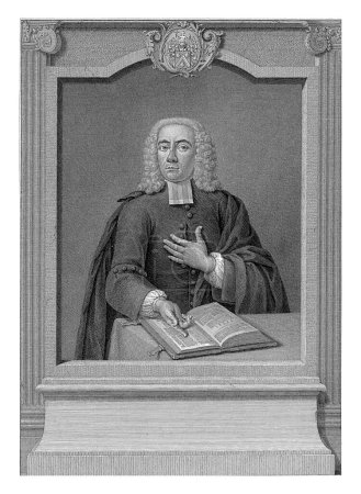 Téléchargez les photos : Portrait d'un prédicateur inconnu, Jacob Houbraken, 1708-1780, gravé vintage. - en image libre de droit