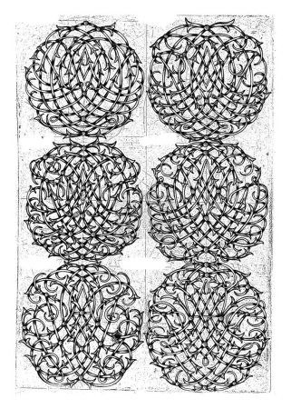 Foto de Seis monogramas grandes (AOPQR-ATVXYZ), Daniel de Lafeuille, c. 1690 - c. 1691 De una serie de 29 hojas parcialmente numeradas con monogramas numéricos. - Imagen libre de derechos