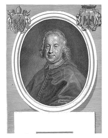 Photo for Portrait of Cardinal Bernardo Maria Conti, Girolamo Rossi (II), after Antonio David, 1721 - 1762, vintage engraved. - Royalty Free Image