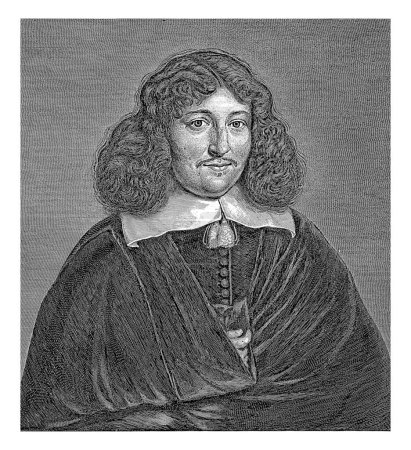 Téléchargez les photos : Portrait d'Adriaan Beeckerts van Thienen, Jonas Suyderhoef, d'après Jan de Vos (IV), 1657 Portrait d'Adriaan Beeckerts van Thienen, professeur de droit à l'Université de Leyde à l'âge de 34 ans. - en image libre de droit