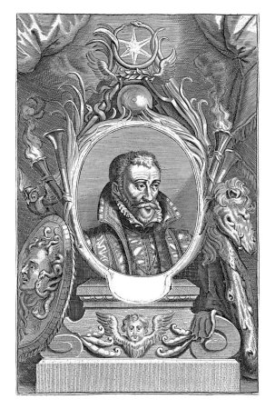Foto de Retrato de Antonio de Borbón, Gaspar Bouttats, después de Cornelis Galle (II), después de Pedro Pablo Rubens, 1650 - 1695 Retrato en marco oval de Antoine de Bourbon. - Imagen libre de derechos