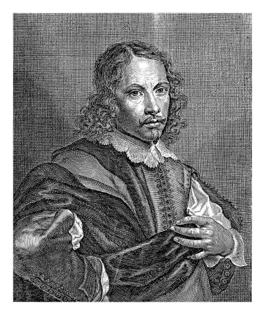 Téléchargez les photos : Portrait de Peter van Lint, Pieter de Jode (II), d'après Peter van Lint, 1628 - 1670 Portrait de Peter van Lint, demi-longueur. Dans la marge le numéro 75, le nom de la personne représentée. - en image libre de droit