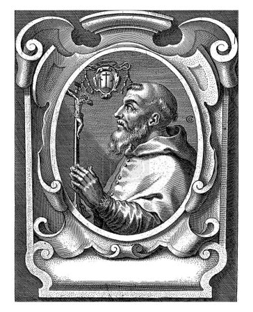 Téléchargez les photos : Portrait d'Aegidius Antonius Canisius, Cornelis Galle (I), d'après Jacques Franckaert (II), 1636 Portrait d'Aegidius Antonius Canisius dans un cadre ovale orné. - en image libre de droit