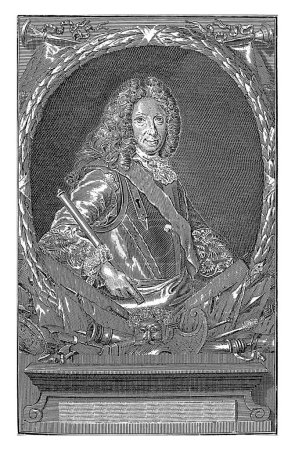 Photo for Portrait of Philip V, King of Spain, Georg Paul Busch, c. 1716 - 1756, vintage engraved. - Royalty Free Image