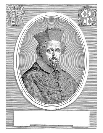 Téléchargez les photos : Portrait du Pape Clément IX, Giuseppe Maria Testana, 1658 - 1679 En haut à gauche et en haut à droite un blason. - en image libre de droit