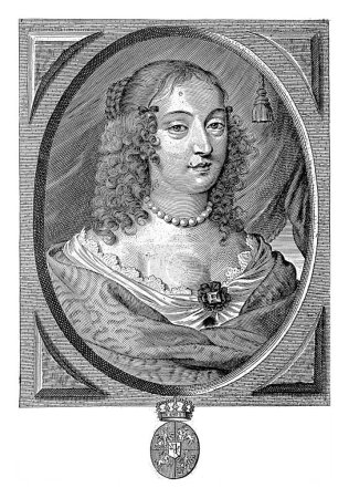 Téléchargez les photos : Portrait de Maria Ludovica Gonzaga, reine de Pologne, Pieter de Jode (II), 1628 - 1670 Buste portrait de Ludwika Maria Gonzaga. - en image libre de droit