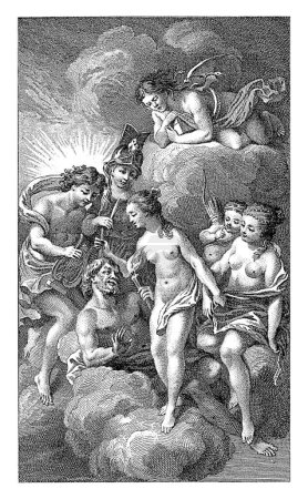 Foto de Venus, Apolo, y otros dioses y diosas en las nubes, Reinier Vinkeles (I), 1751 - 1816 - Imagen libre de derechos