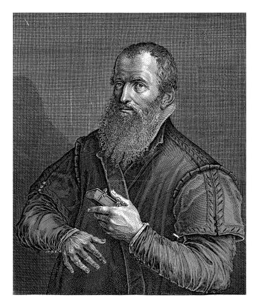 Téléchargez les photos : Portrait de Johannes Ambrosius, prédicateur, Salomon Savery, 1610-1652, gravé vintage. - en image libre de droit