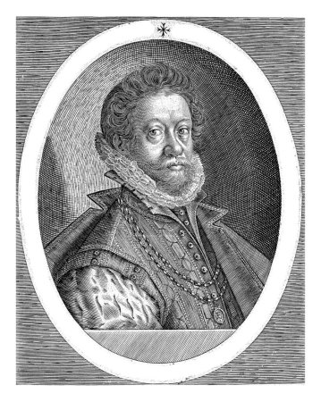 Téléchargez les photos : Portrait du Chevalier Anthony Sherley, Dominicus Custos, 1600 - 1604, gravé vintage. - en image libre de droit