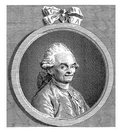 Téléchargez les photos : Portret van Jerome de Lalande, François Robert Ingouf, d'après André Pujos, 1774, gravé à l'ancienne. - en image libre de droit