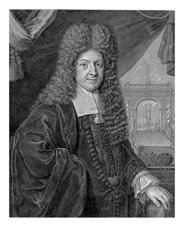 Téléchargez les photos : Portrait de Johann Ernst Schmieden, Pieter van Gunst, d'après Andreas Stech, 1692 - 1731 Johann Ernst Schmieden, maire de Gdansk. - en image libre de droit