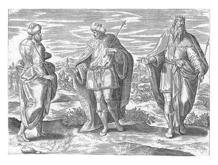 Foto de Jotam, Acaz y Ezequías, Jan Snellinck (I) (atribuido a), 1643 Los reyes Jotam, Acaz y Ezequías. En el fondo algunos acontecimientos importantes de sus vidas. - Imagen libre de derechos