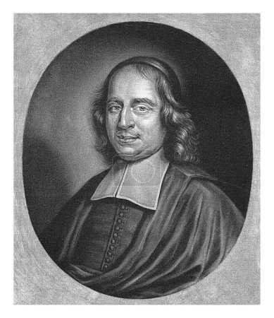 Téléchargez les photos : Portrait de Bernardus Somer, Jacob Gole, 1670-1724 Bernardus Somer, prédicateur à Amsterdam et dans d'autres villes. - en image libre de droit