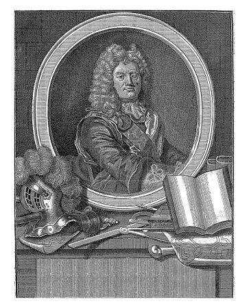 Photo for Portret van Sebastien Le Prestre de Vauban, Georg Paul Busch, after Hyacinthe Rigaud, 1707 - 1756, vintage engraved. - Royalty Free Image