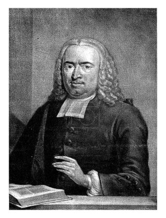 Foto de Retrato de Gerardus Sandifort, Aert Schouman, 1751 El predicador Gerardus Sandifort con un libro delante. - Imagen libre de derechos
