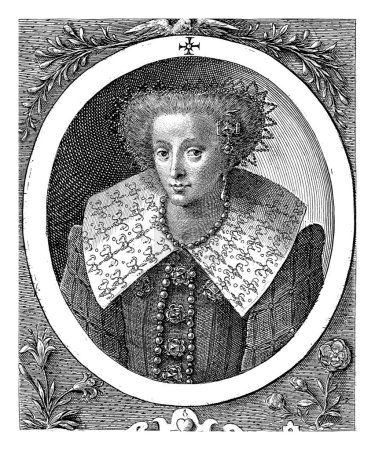 Téléchargez les photos : Portrait d'Anne de Danemark, reine d'Angleterre, Crispijn van de Passe (I), 1604 Portrait d'Anne de Danemark, épouse du roi Jacques Ier d'Angleterre. - en image libre de droit