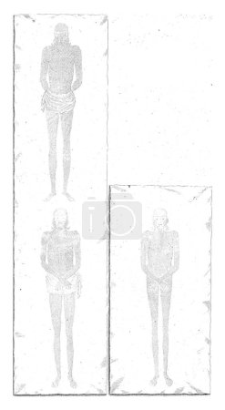 Photo for Shroud of Turin and the Shroud of Besancon, Bernard Picart (workshop of), 1723 Sheet with two representations of two alleged shrouds of Christ. - Royalty Free Image