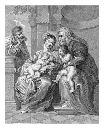 Téléchargez les photos : Sainte Famille avec Jean Baptiste et Elisabet, Hans Witdoeck, d'après Peter Paul Rubens, 1625 - 1642 - en image libre de droit