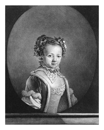 Téléchargez les photos : Portrait de fille, Pieter van Bleeck, 1751, gravé vintage. - en image libre de droit