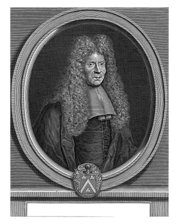 Téléchargez les photos : Portret van Adrien de Valois, Claude I Duflos, d'après Pierre Paul Merelle, 1675-1727, gravé vintage. - en image libre de droit