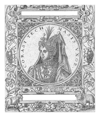 Téléchargez les photos : Portrait du sultan Corasi, Theodor de Bry, d'après Jean Jacques Boissard, 1596 Portrait rond du sultan inspiré d'une pièce de monnaie. - en image libre de droit