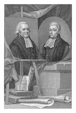 Téléchargez les photos : Portraits des écrivains Everwinus Wassenbergh et Herman Bosscha, Reinier Vinkeles (I), d'après Willem Bartel van der Kooi, 1789 - 1816 - en image libre de droit