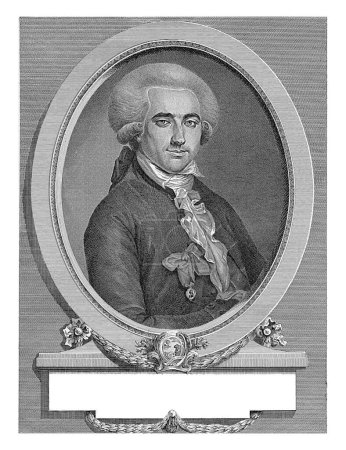 Photo for Portrait of Willem Bilderdijk, Mathias de Sallieth, after Schmidt (engraver), 1790 Portrait of Willem Bilderdijk, historian, linguist, poet and lawyer. - Royalty Free Image