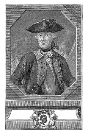 Foto de Retrato de Pascal Paoli, Christian Friedrich Fritzsch, 1769 Retrato busto en octágono del general Pascal Paoli con puñalada en la cabeza. - Imagen libre de derechos