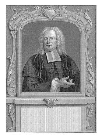 Photo for Portrait of Albertus Voget, Pieter Tanje, after Jan Maurits Quinkhard, 1716 - 1761 Portrait of Albertus Voget, clergyman and professor of theology, in an ornamental frame. - Royalty Free Image