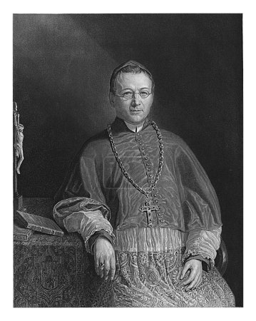 Photo for Portrait of Franciscus Jacobus van Vree, Bishop of Haarlem, Dirk Jurriaan Sluyter, after Cornelis Broere, 1853 - 1886 - Royalty Free Image