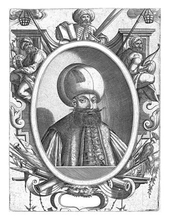 Foto de Retrato del sultán Mehmet, Dominicus Custos, después de Georg Wickgram, 1579 - 1615, grabado vintage. - Imagen libre de derechos