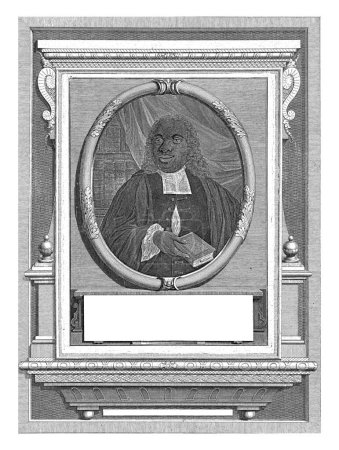 Téléchargez les photos : Portrait du prédicateur Jacobus Elisa Johannes Capitein, François van Bleyswijck, 1681 - 1746 Portrait du prédicateur Jacobus Elisa Johannes Capitein dans un cadre ovale. - en image libre de droit