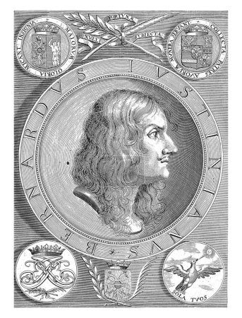 Photo for Portrait of Historian Bernardo Giustiniani, Isabella Piccini, 1654 - 1734, vintage engraved. - Royalty Free Image