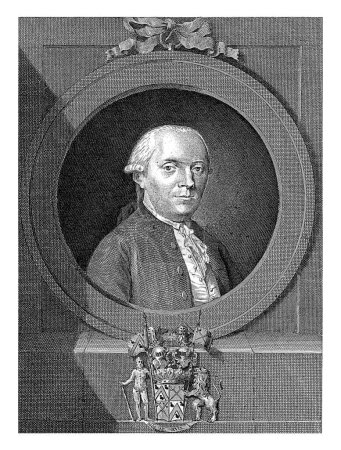 Foto de Retrato de un desconocido, Mathias de Sallieth, 1764 - 1791 Retrato de un desconocido con los brazos de la familia van der Gracht de Rommerswael. - Imagen libre de derechos