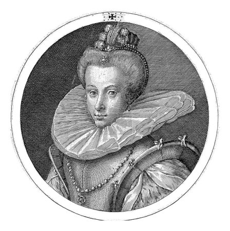 Foto de Retrato de Ana de Austria, reina de España, Crispijn van de Passe (I), 1598 Retrato de Ana de Austria, cuarta esposa de Felipe II de España. - Imagen libre de derechos