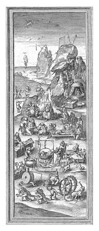 Téléchargez les photos : Chute des damnés, anonymes, d'après Jheronimus Bosch, 1548 - 1570 Après le jugement dernier, les damnés subissent diverses peines en enfer ; entre autres, couchés sur un lit de clous. - en image libre de droit
