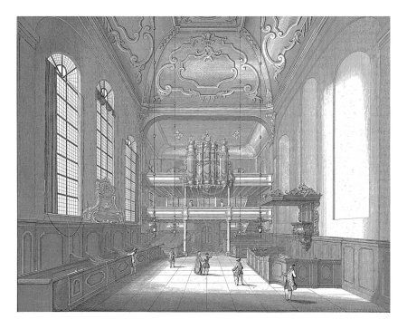 Photo for Interior of the Lutheran Church in Rotterdam, Noach van der Meer (II), after Cornelis Notemans, 1768 The interior of the Lutheran Church at the Wolfshoek in Rotterdam. - Royalty Free Image