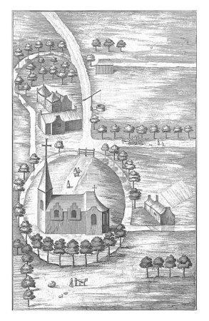 Foto de Vista de la iglesia de Eik en Duinen, 1556, anónima, 1730 - 1736 Vista de la iglesia de Eik en Duinen, una antigua aldea situada en las dunas entre Loosduinen y La Haya. - Imagen libre de derechos