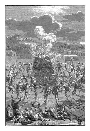 Photo for Sacrifice of Canadian Indians, Bernard Picart (workshop of), after Bernard Picart, 1723 Representation of a religious ritual of Canadian Indians. - Royalty Free Image