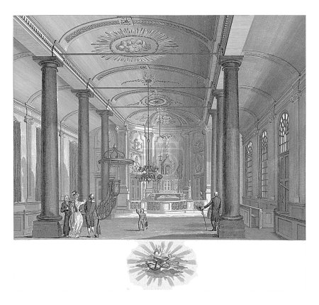 Foto de Interior de la Iglesia del Amor en Amsterdam, Daniel Veelwaard (I), después de Derk Anthony van de Wart, 1791 - Imagen libre de derechos