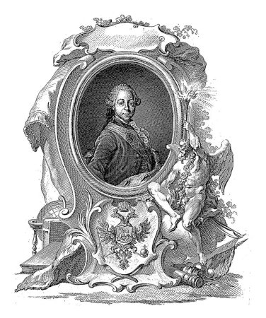 Foto de Retrato de Pablo I, zar de Rusia, Johann Esaias Nilson, 1764 - 1788, grabado vintage. - Imagen libre de derechos