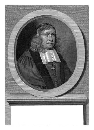Photo for Portrait of Lucas Schacht, Anthony van Zijvellt, 1687 - 1691 Portrait of Lucas Schacht, physician and professor of medicine at Leiden. On the pedestal two four-line verses in Latin. - Royalty Free Image