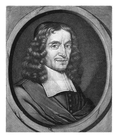 Téléchargez les photos : Portrait de Geeraert Brandt, Pieter Schenk (I), d'après Michiel van Musscher, 1683 - 1713 Geeraert Brandt, historien, poète et dramaturge à Amsterdam à l'âge de 57 ans. - en image libre de droit