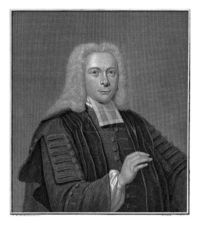 Photo for Portrait of Franciscus Burmannus, Jacob Folkema, after Jan Maurits Quinkhard, 1747 Portrait to the right of Franciscus Burmannus, professor of theology, bareheaded. - Royalty Free Image