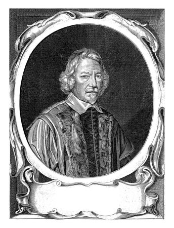 Téléchargez les photos : Portrait de Christiaan Rumpf à l'âge de 65 ans, Hendrick Danckerts, 1657 Portrait de Christiaan Rumpf à l'âge de 65 ans, buste dans un cadre ovale avec scrollwork. - en image libre de droit