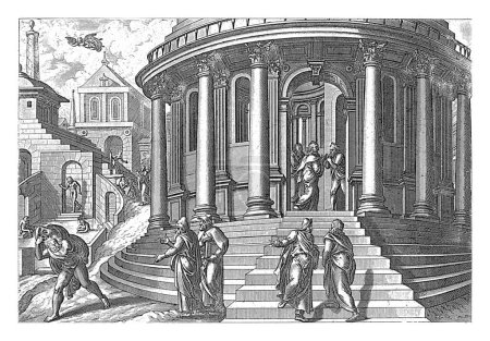 Téléchargez les photos : Christ Guérir un homme au bain de Betzata, Lucas van Doetechum, 1643 En arrière-plan gauche, les malades attendent au bain de Betzata jusqu'à ce qu'un ange arrive pour mettre l'eau en mouvement. - en image libre de droit