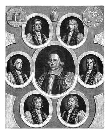 Foto de Retratos de siete obispos de Inglaterra, 1688, Jacob Gole, 1688 - 1693 Los siete obispos de Inglaterra, que fueron puestos en la Torre por el rey Jacobo II en 1688. - Imagen libre de derechos